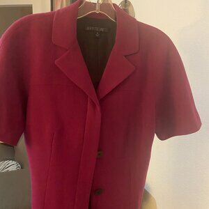 Gently Worn Magenta Lafayette 148 Waist Jacket - Size 4